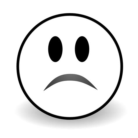 sad clipart black and white|clip art unhappy face.